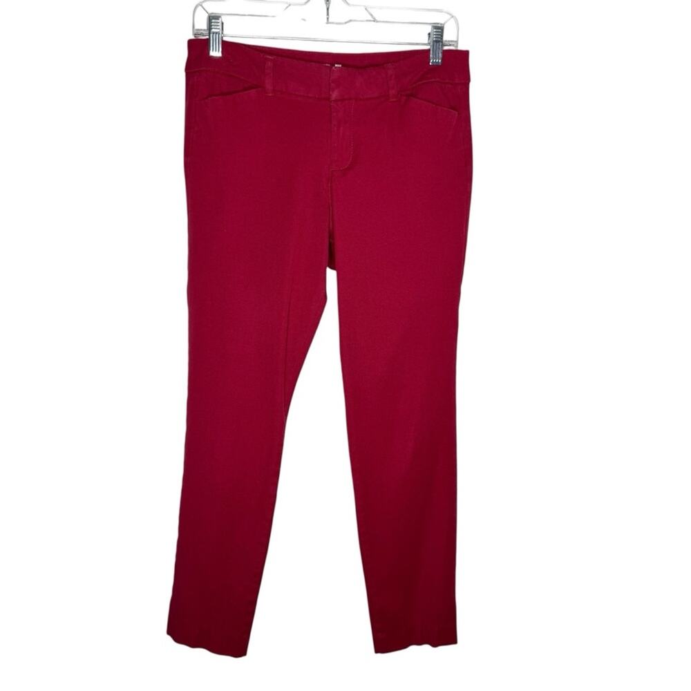 OLD NAVY / red pink raspberry Pixie ankle tapered cotton pants / 4